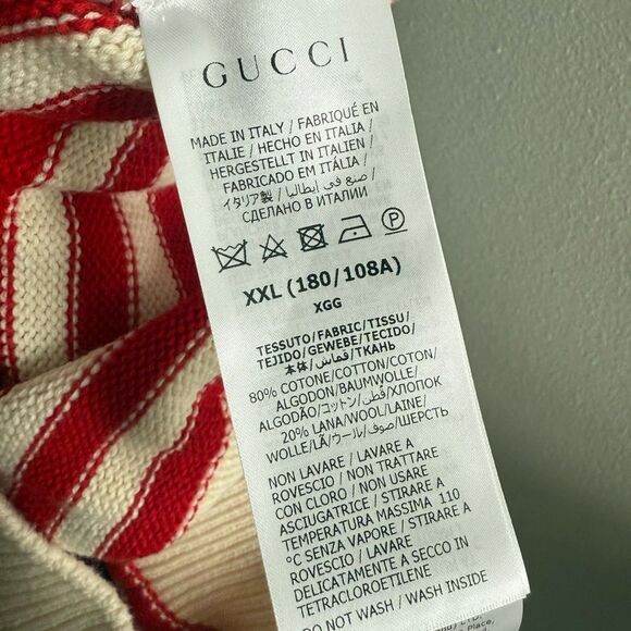 Brand new unisex Gucci Striped Red and Cream Sweater - Picture 5 of 5